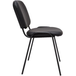 Chaise visiteur Ken en cuir artificiel | noir