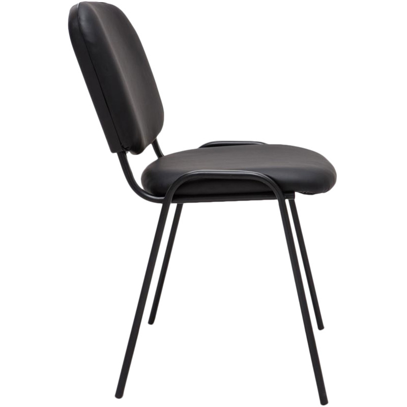 Chaise visiteur Ken en cuir artificiel | noir