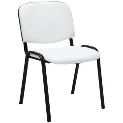 Chaise visiteur Ken en cuir artificiel | blanc