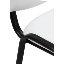 Chaise visiteur Ken en cuir artificiel | blanc