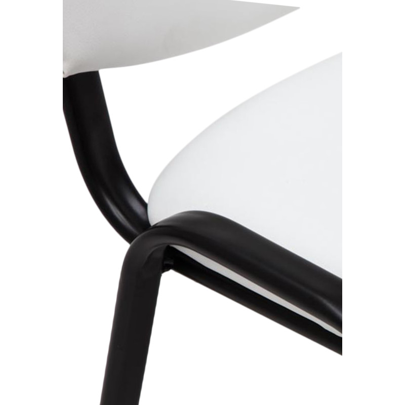 Chaise visiteur Ken en cuir artificiel | blanc