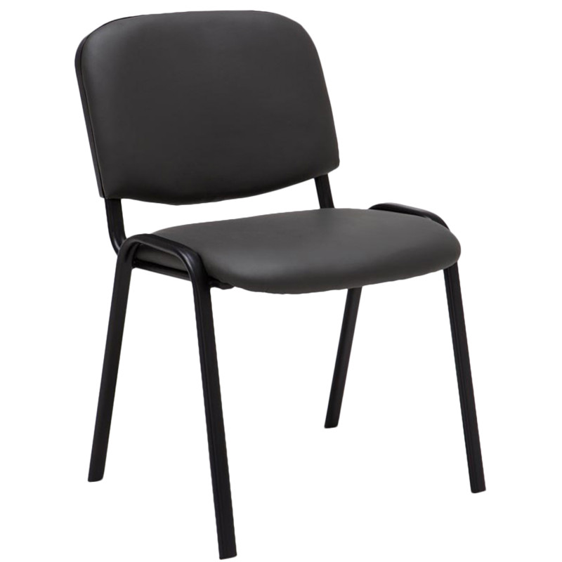 Chaise visiteur Ken en cuir artificiel | gris