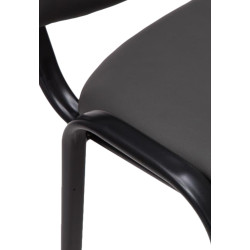 Chaise visiteur Ken en cuir artificiel | gris
