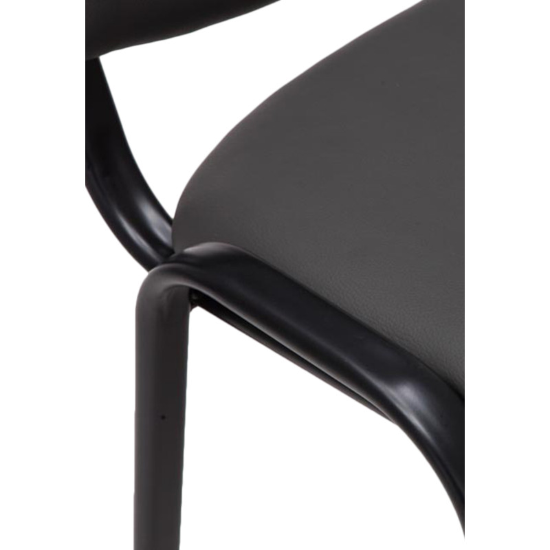 Chaise visiteur Ken en cuir artificiel | gris