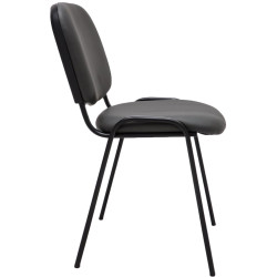 Chaise visiteur Ken en cuir artificiel | gris