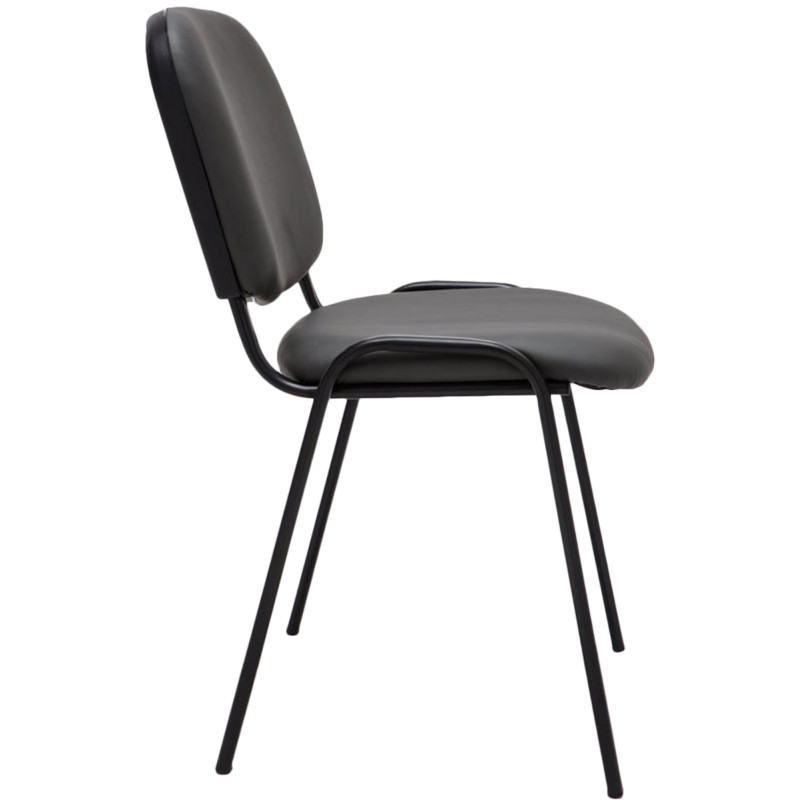 Chaise visiteur Ken en cuir artificiel | gris
