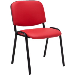 Chaise visiteur Ken en cuir artificiel | rouge