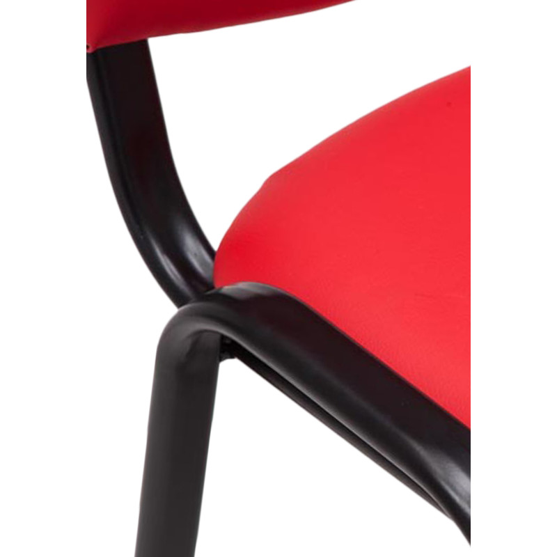 Chaise visiteur Ken en cuir artificiel | rouge