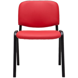Chaise visiteur Ken en cuir artificiel | rouge