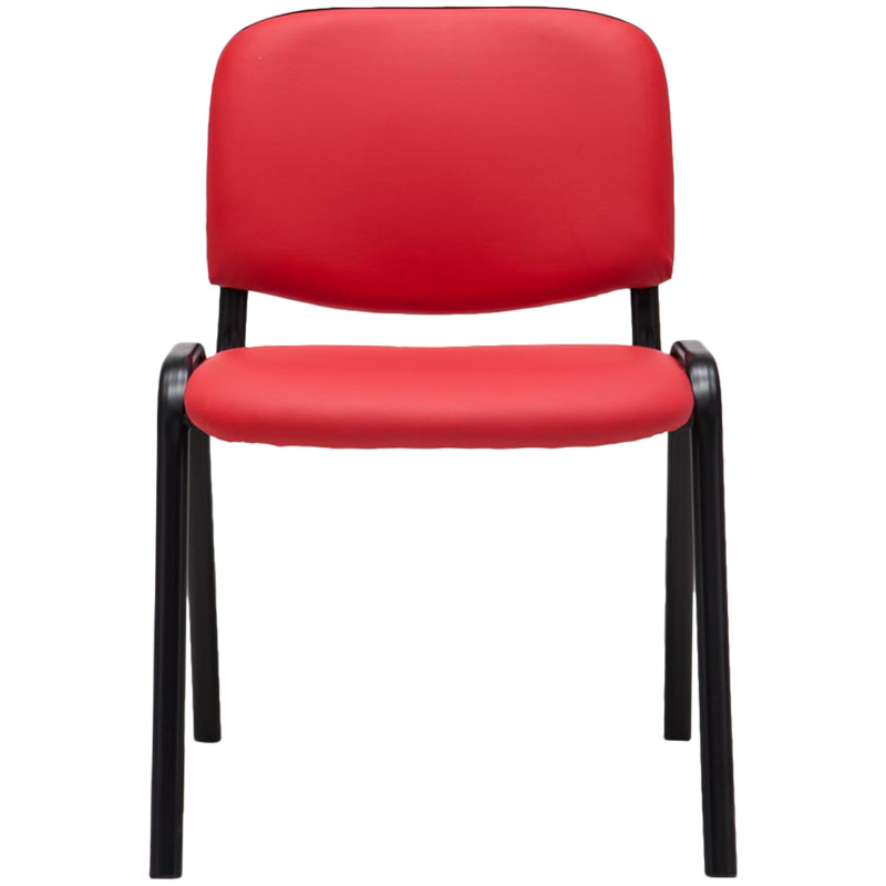 Chaise visiteur Ken en cuir artificiel | rouge