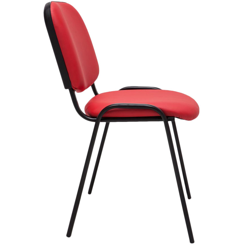 Chaise visiteur Ken en cuir artificiel | rouge