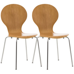 Lot de 2 chaises visiteurs Diego | chêne