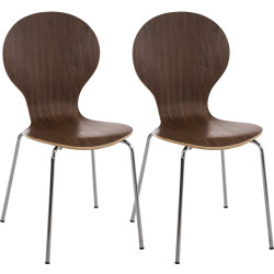 Lot de 2 chaises visiteurs Diego | noyer