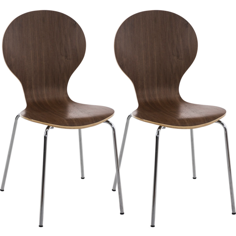 Lot de 2 chaises visiteurs Diego | noyer