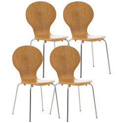 Ensemble de 4 chaises visiteurs Diego | chêne