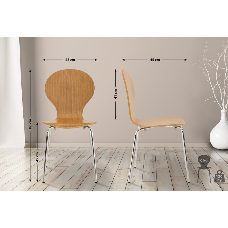 Ensemble de 4 chaises visiteurs Diego | chêne