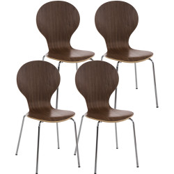 Ensemble de 4 chaises visiteurs Diego | noyer