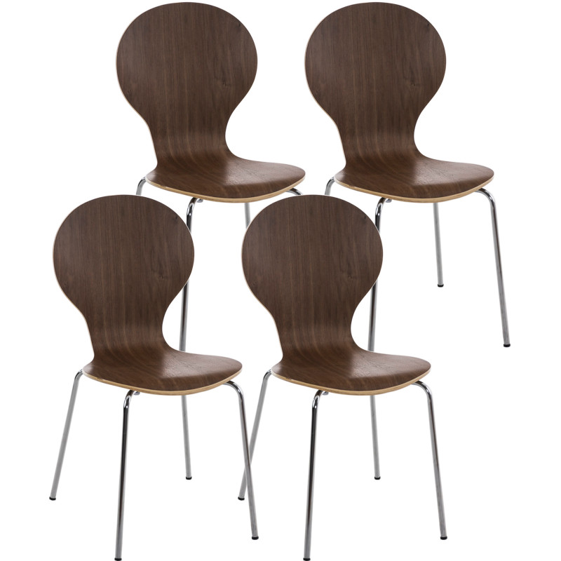 Ensemble de 4 chaises visiteurs Diego | noyer