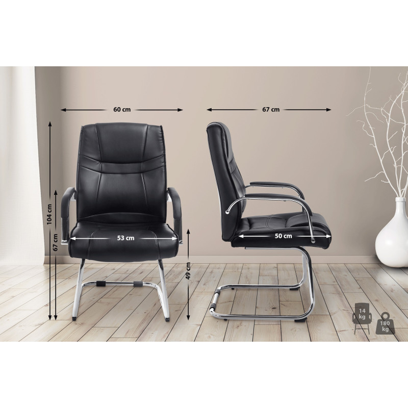 Chaise visiteur Attila | noir