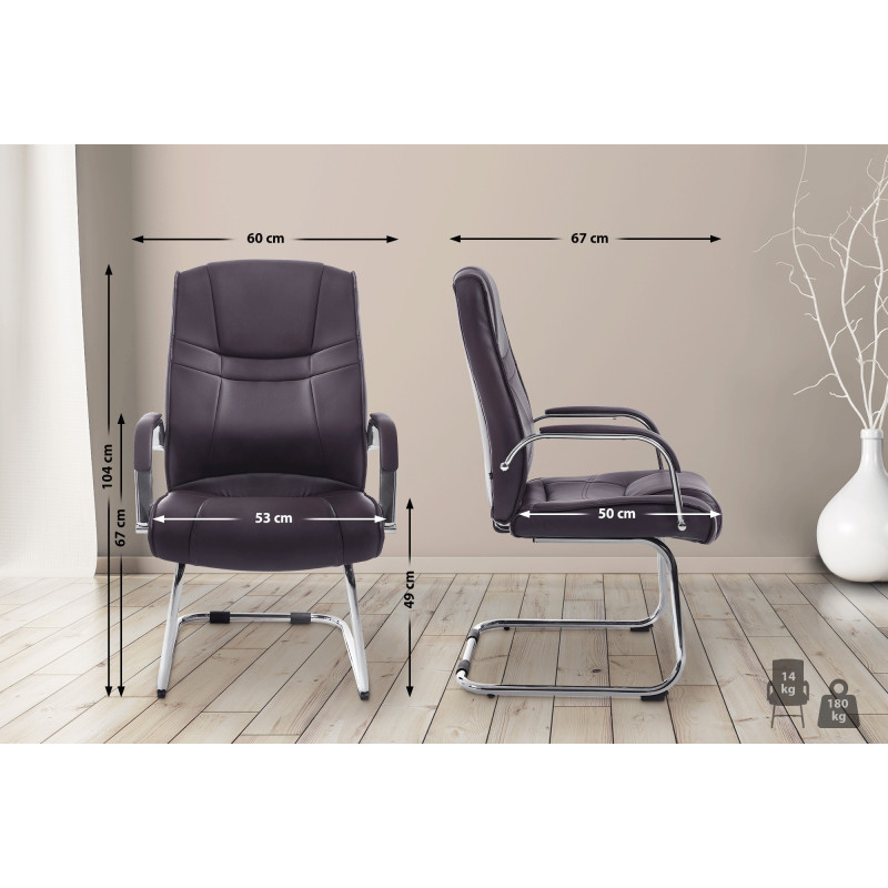 Chaise visiteur Attila | brun