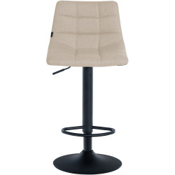 Taburete de bar Jerry en tela Crema,Negro