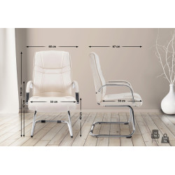 Chaise visiteur Attila | crème