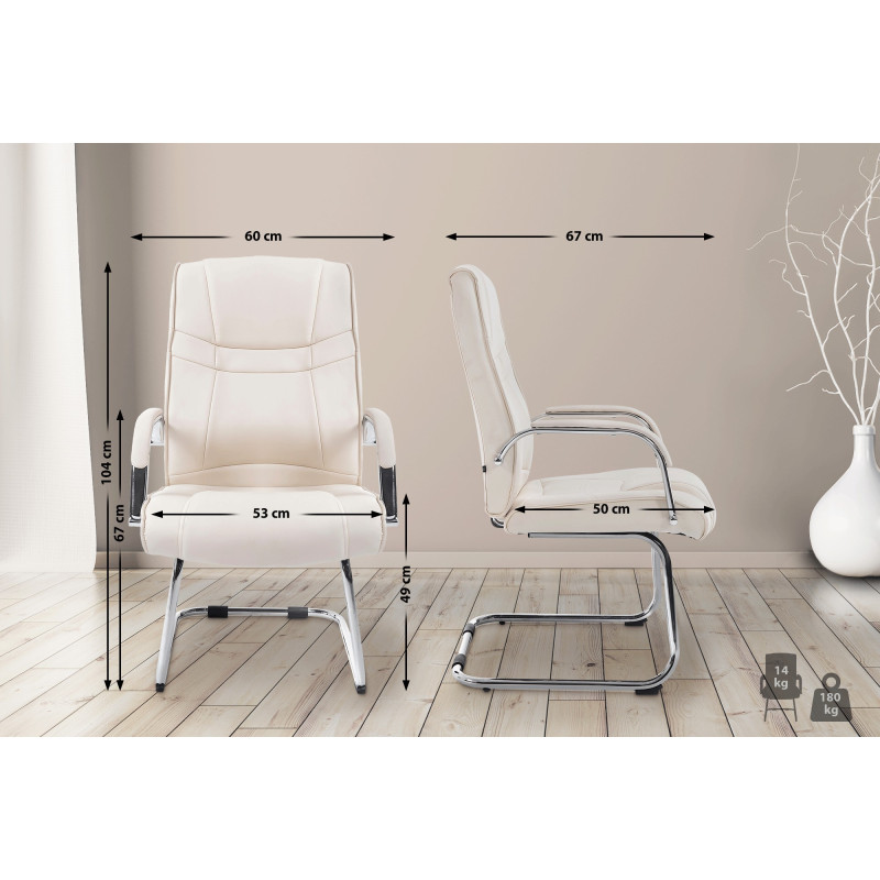 Chaise visiteur Attila | crème