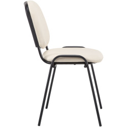 Chaise visiteur Ken en cuir artificiel | crème