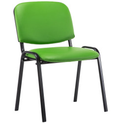 Chaise visiteur Ken en cuir artificiel | vert