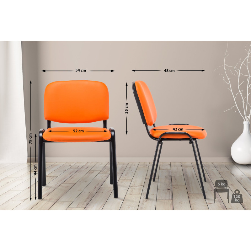 Chaise visiteur Ken en cuir artificiel | orange
