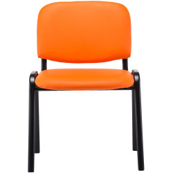 Chaise visiteur Ken en cuir artificiel | orange