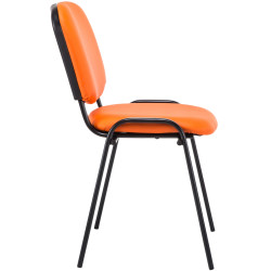 Chaise visiteur Ken en cuir artificiel | orange