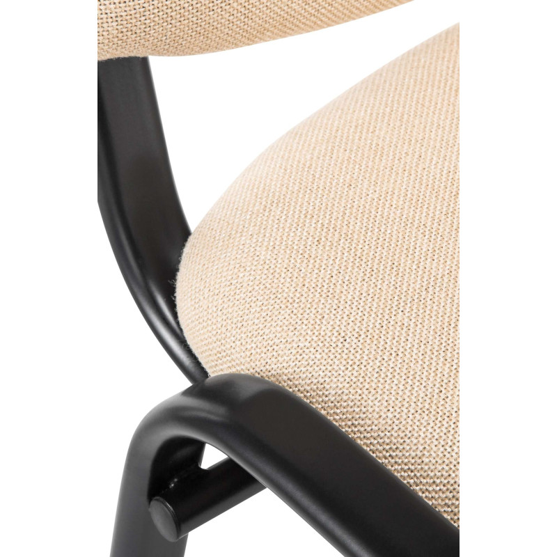 Chaise visiteur Ken en tissu | crème