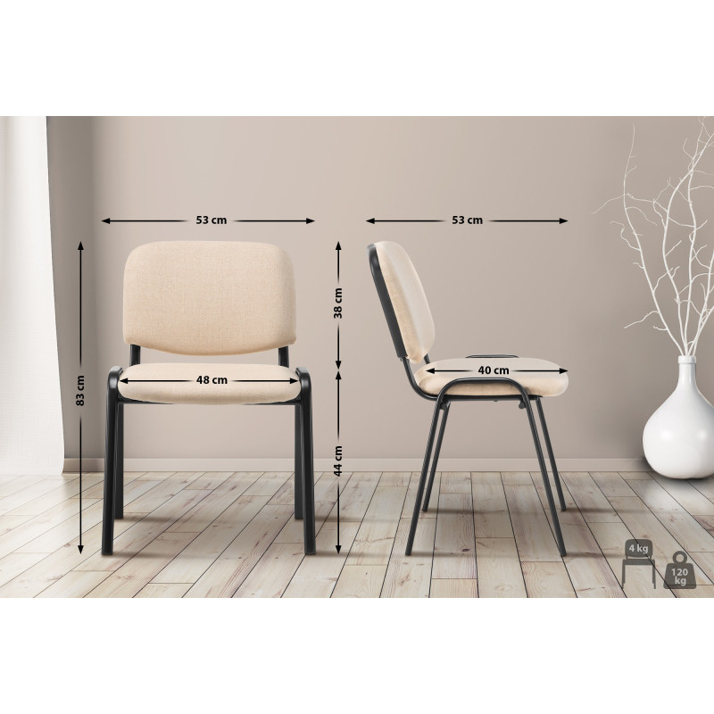 Chaise visiteur Ken en tissu | crème