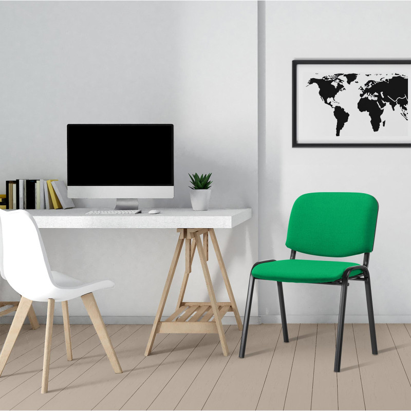 Chaise visiteur Ken en tissu | vert
