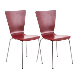 Ensemble de 2 chaises visiteurs Aaron | rouge