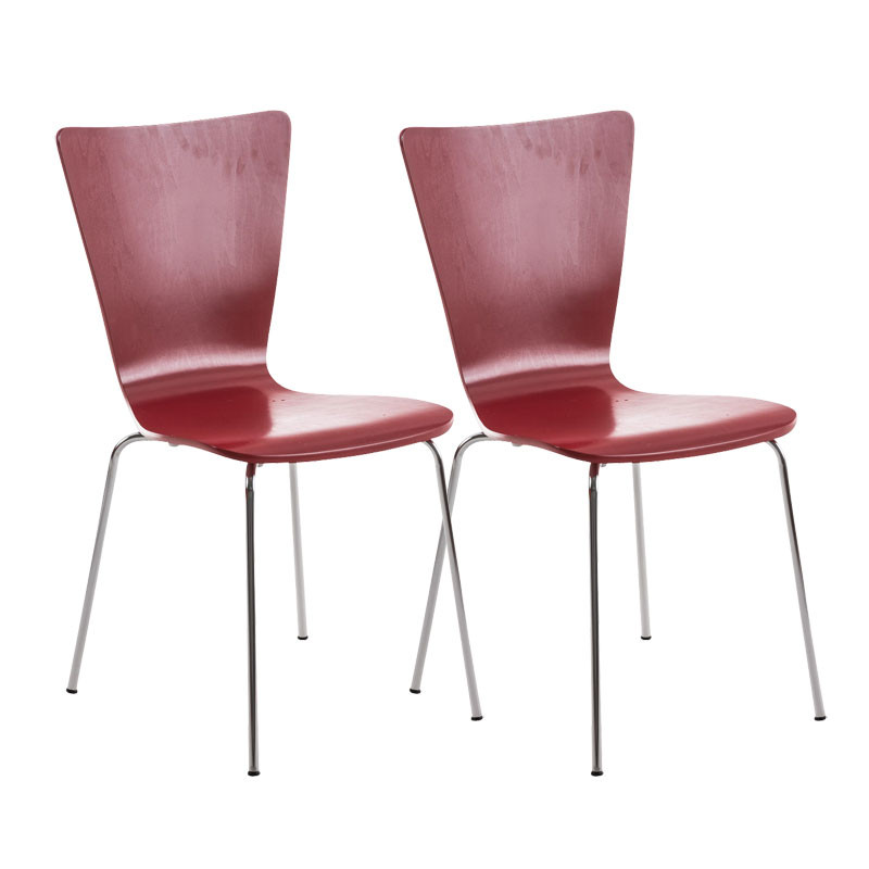 Ensemble de 2 chaises visiteurs Aaron | rouge