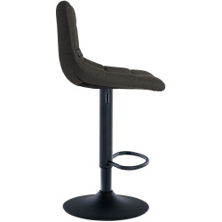 Tabouret de bar Jerry tissu noir gris foncé