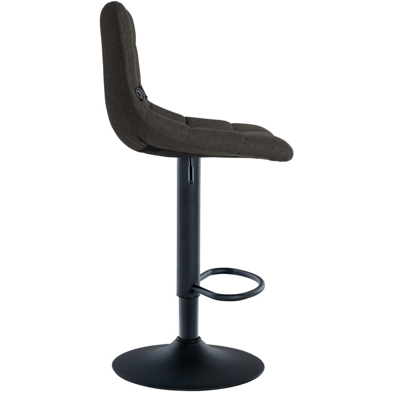 Tabouret de bar Jerry, tissu noir gris foncé