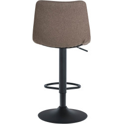 Tabouret de bar Jerry tissu noir taupe