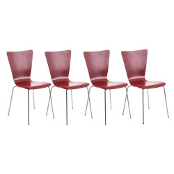 Ensemble de 4 chaises visiteurs Aaron | rouge