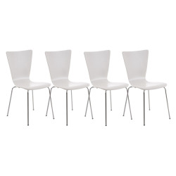 Ensemble de 4 chaises visiteurs Aaron | blanc