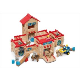 JEUJURA - Le Chateau Fort en bois - Jeu de construction - 300 pieces