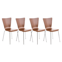 Ensemble de 4 chaises visiteurs Aaron | brun