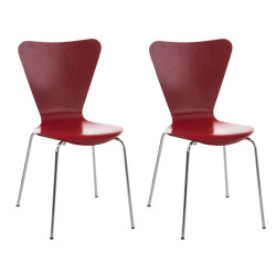 Ensemble de 2 chaises visiteurs Calisto | rouge