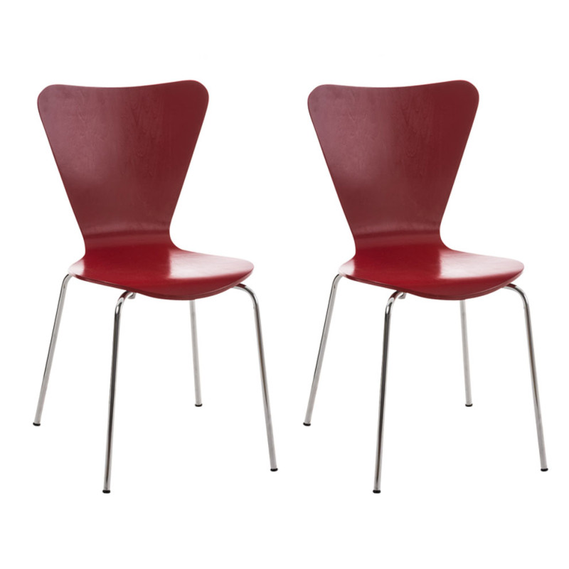 Ensemble de 2 chaises visiteurs Calisto | rouge