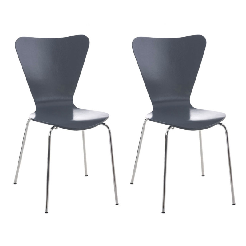 Ensemble de 2 chaises visiteurs Calisto | gris