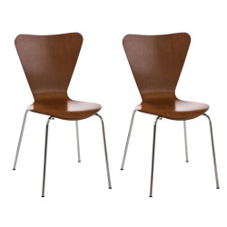 Ensemble de 2 chaises visiteurs Calisto | brun