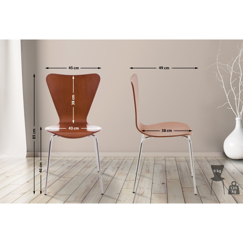 Ensemble de 2 chaises visiteurs Calisto | brun
