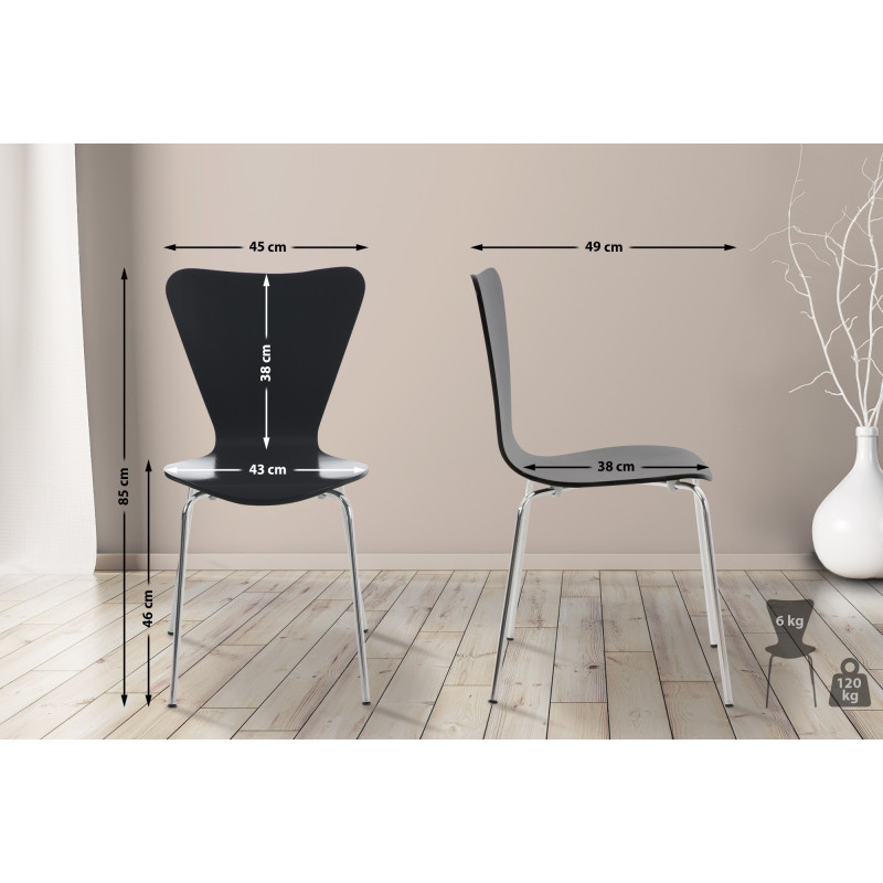 Ensemble de 2 chaises visiteurs Calisto | noir